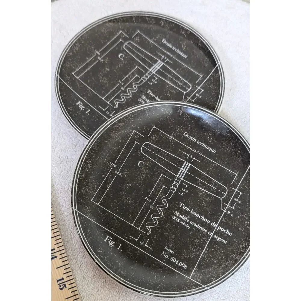 Set of 2 Tire-Bouchon by Williams-Sonoma 2011 Appetizer Plates 6-1/2